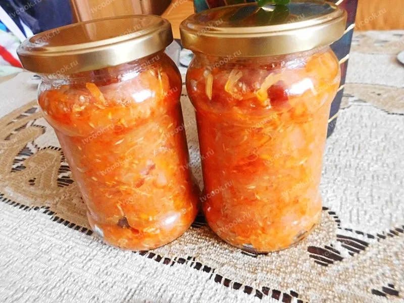 Кабачковая икра с перцем на зиму