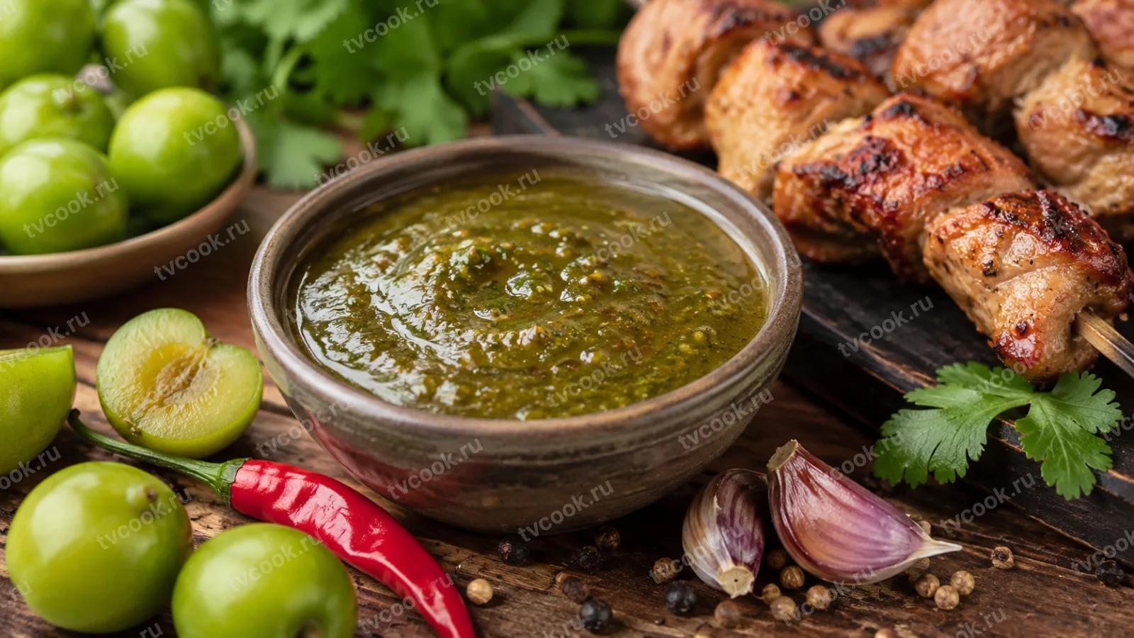 Соус ткемали из слив – грузинский, к шашлыку и мясу
