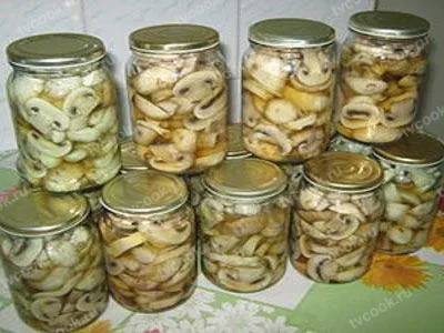 Грибы на зиму – классические маринованные шампиньоны