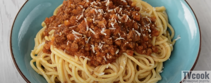 Спагетти болоньезе с фаршем классическое