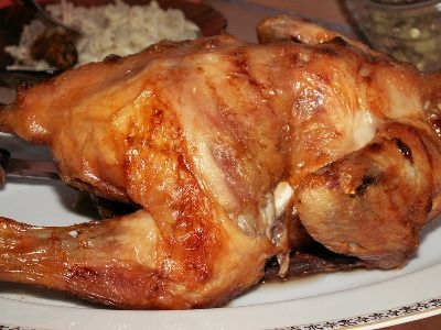 Вариант 1: Классическая курица-гриль на вертеле в духовке целиком
