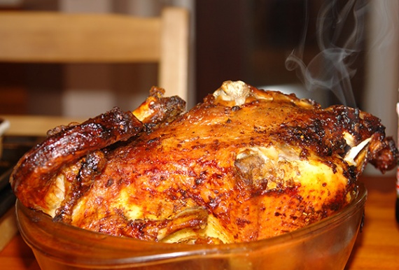Как приготовить Целая курица на банке в духовке рецепт пошагово