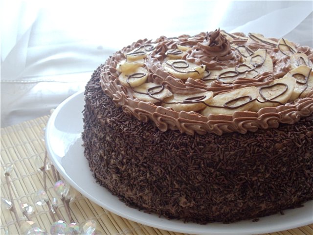 Шоколадно-банановый торт. Пошаговый рецепт с фото