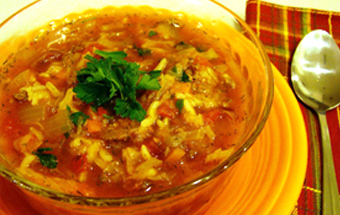 Суп харчо из свинины с рисом и картофелем