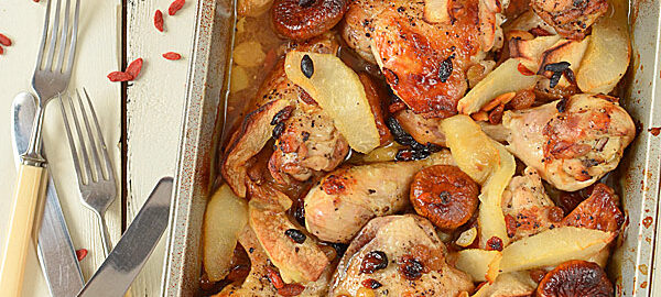 Как приготовить Запечённая курица в духовке с овощами и рисом рецепт пошагово