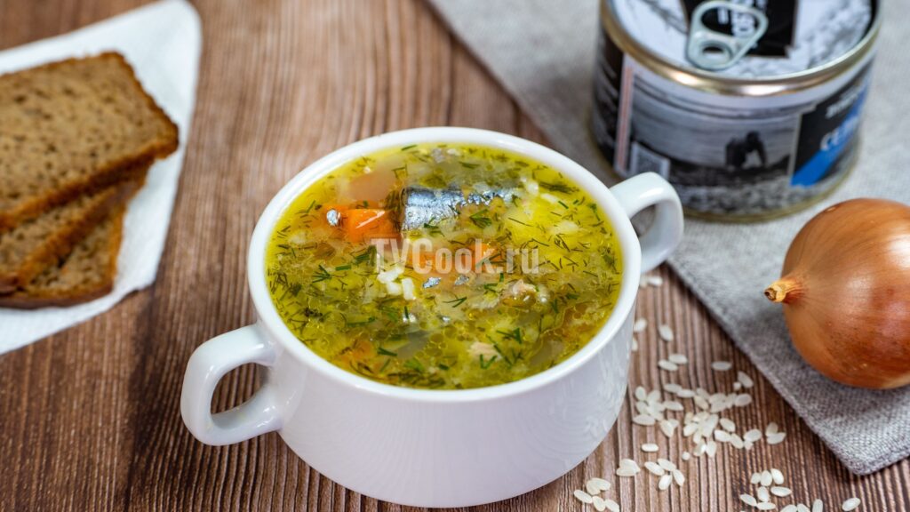 Рыбный суп/ вкусный быстрый суп/ суп из сайры/ суп из консервы/ как приготовить суп из сайры/ рецеп